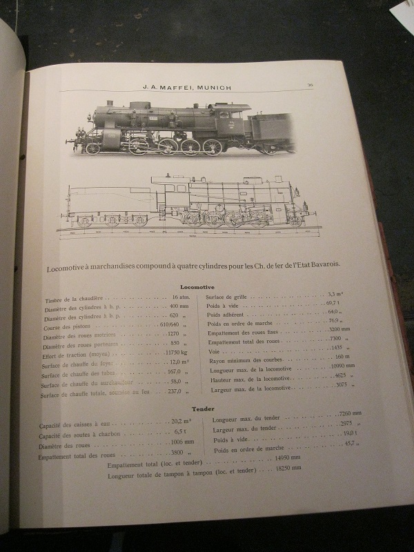J. A. Maffei. Munich (Baviere). Locmotive Bavaria construite en 1844 pour les Chemins de Fer de l'Etat Bavarois. Locomotive à grande vitesse pour les Chemins de fer de l'etat Badois...